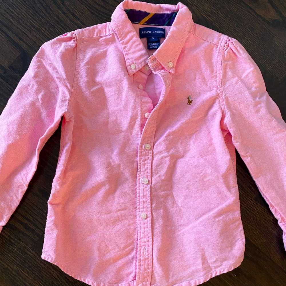Brand New Ralph Lauren long Sleeve Button Down Shirt- Toddler size 5